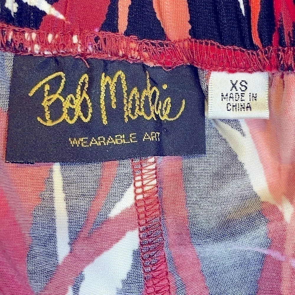 NEW Bob Mackie Wide Leg Crop Pants Tropical Paradise Print Size X-Small